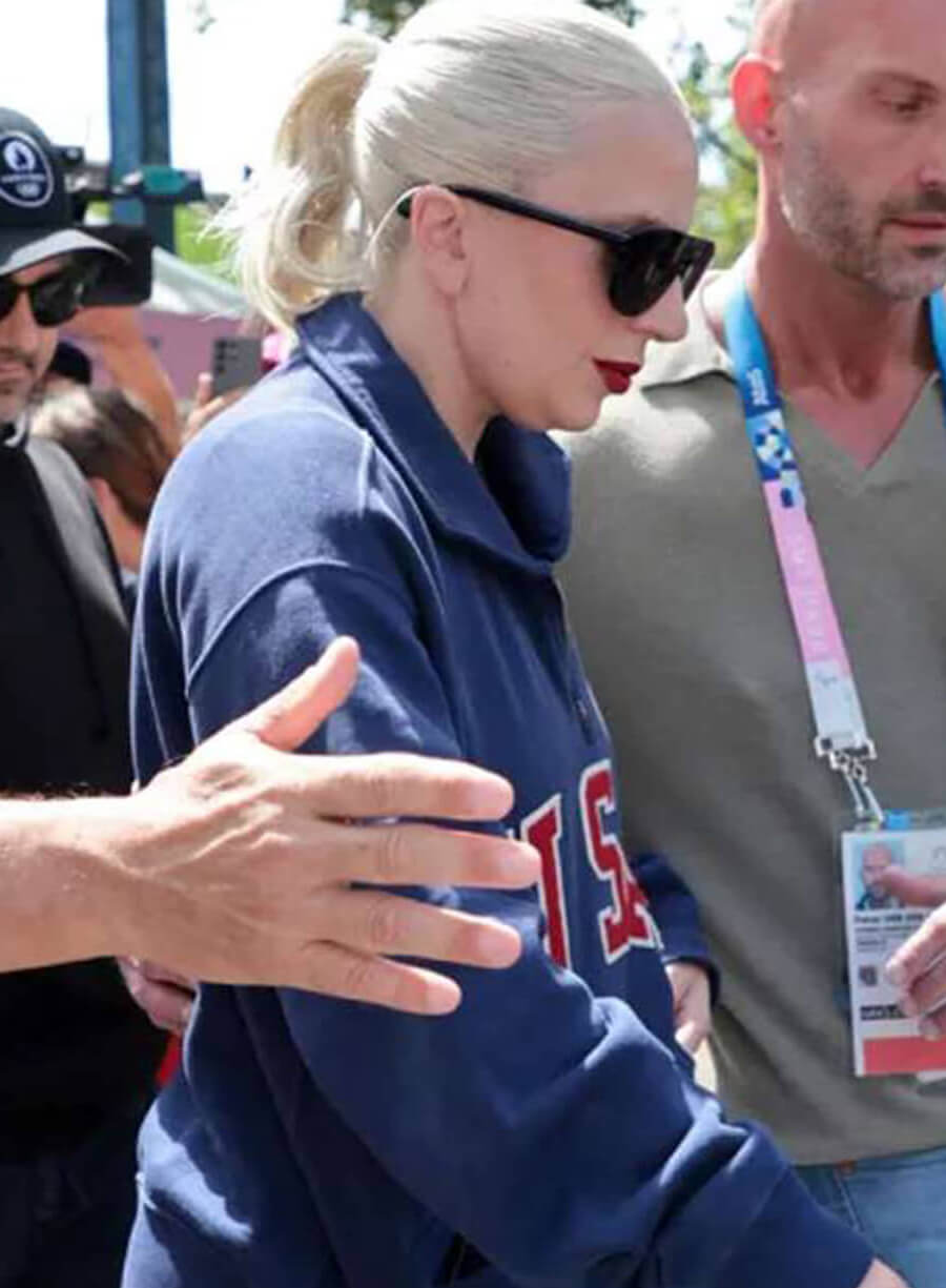 Lady Gaga Paris 2024 Olympics Blue Sweatshirt