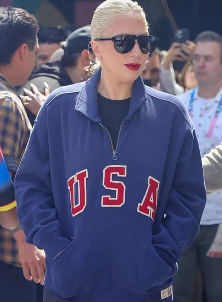 Lady Gaga Paris 2024 Olympics Blue Sweatshirt