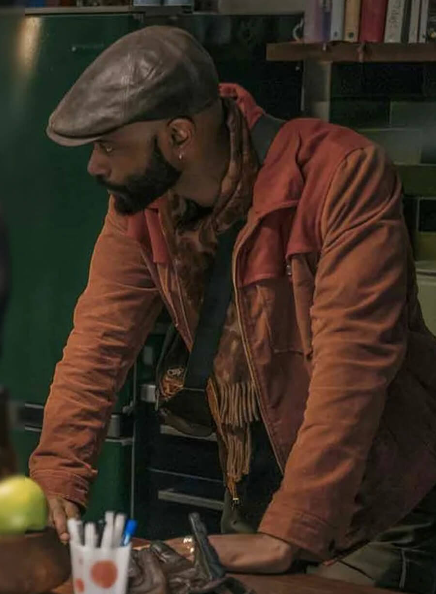 LaKeith Stanfield Play Dirty 2025 Brown Jacket