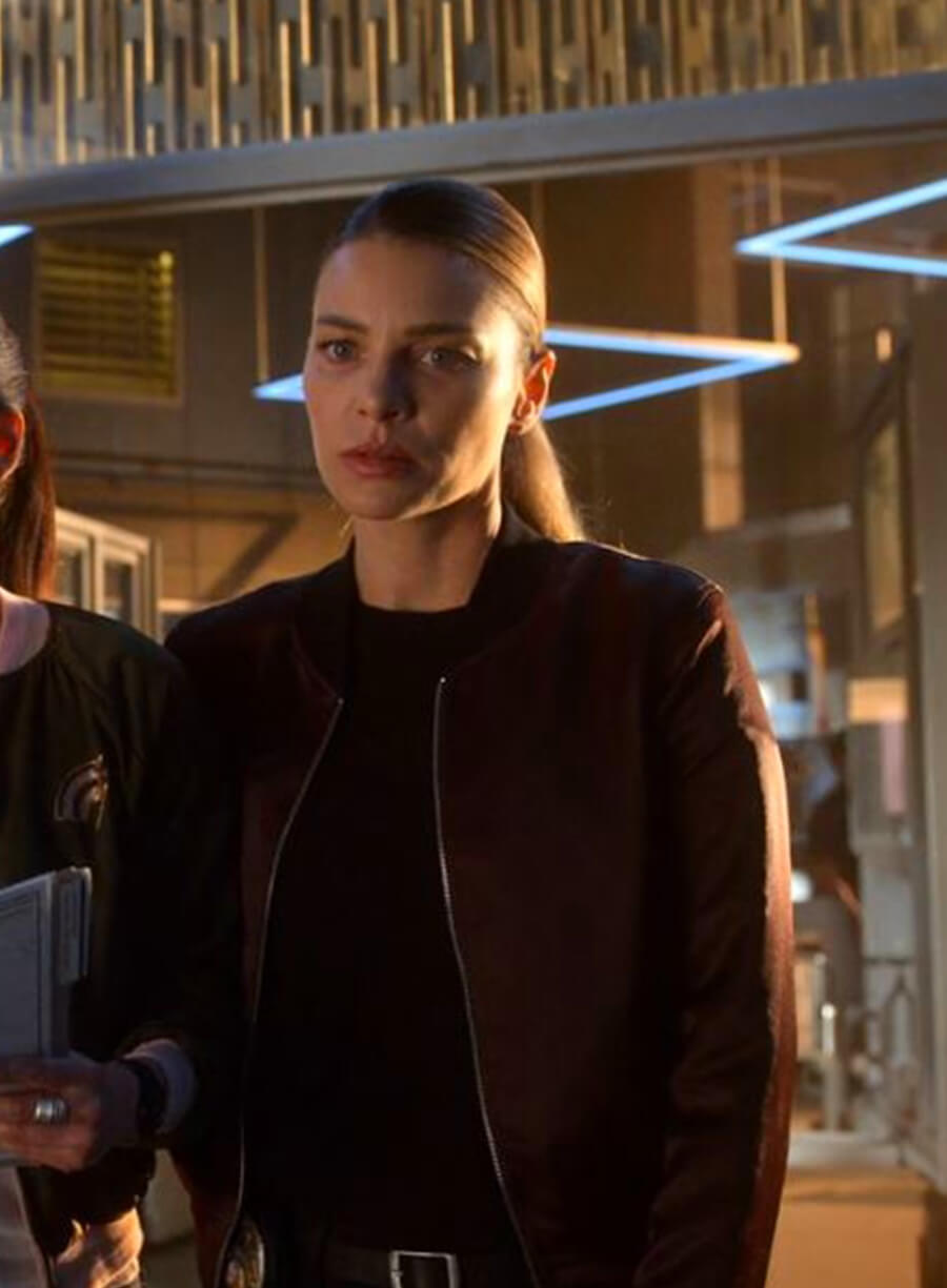 Lauren German Lucifer S04 Brown Bomber Leather Jacket