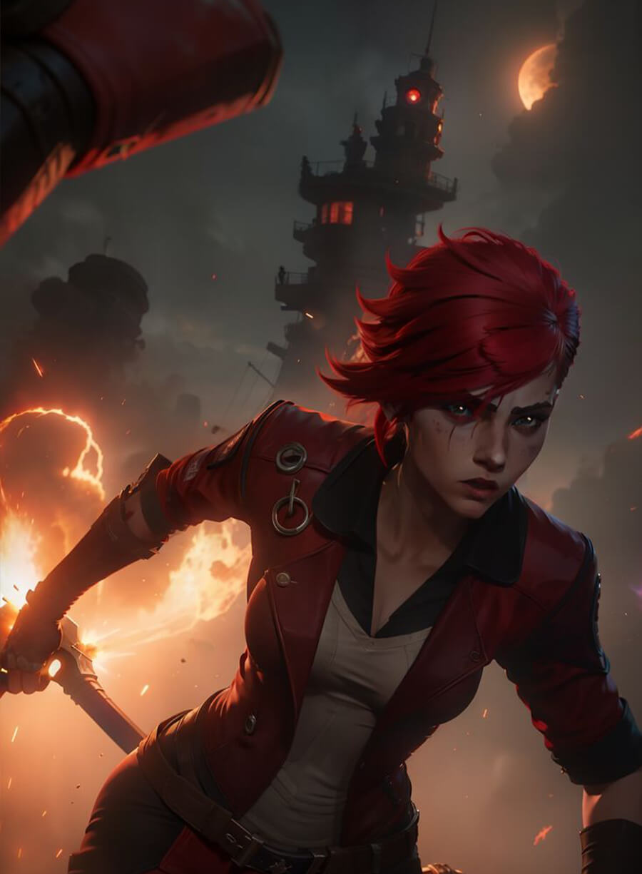 League of Legends Arcane VI Maroon Jacket