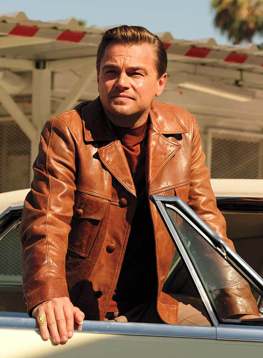 Leonardo DiCaprio Once Upon a Time in Hollywood Brown Leather Jacket