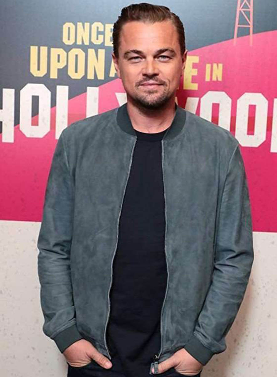 Leonardo DiCaprio Once Upon a Time in Hollywood Grey Leather Jacket