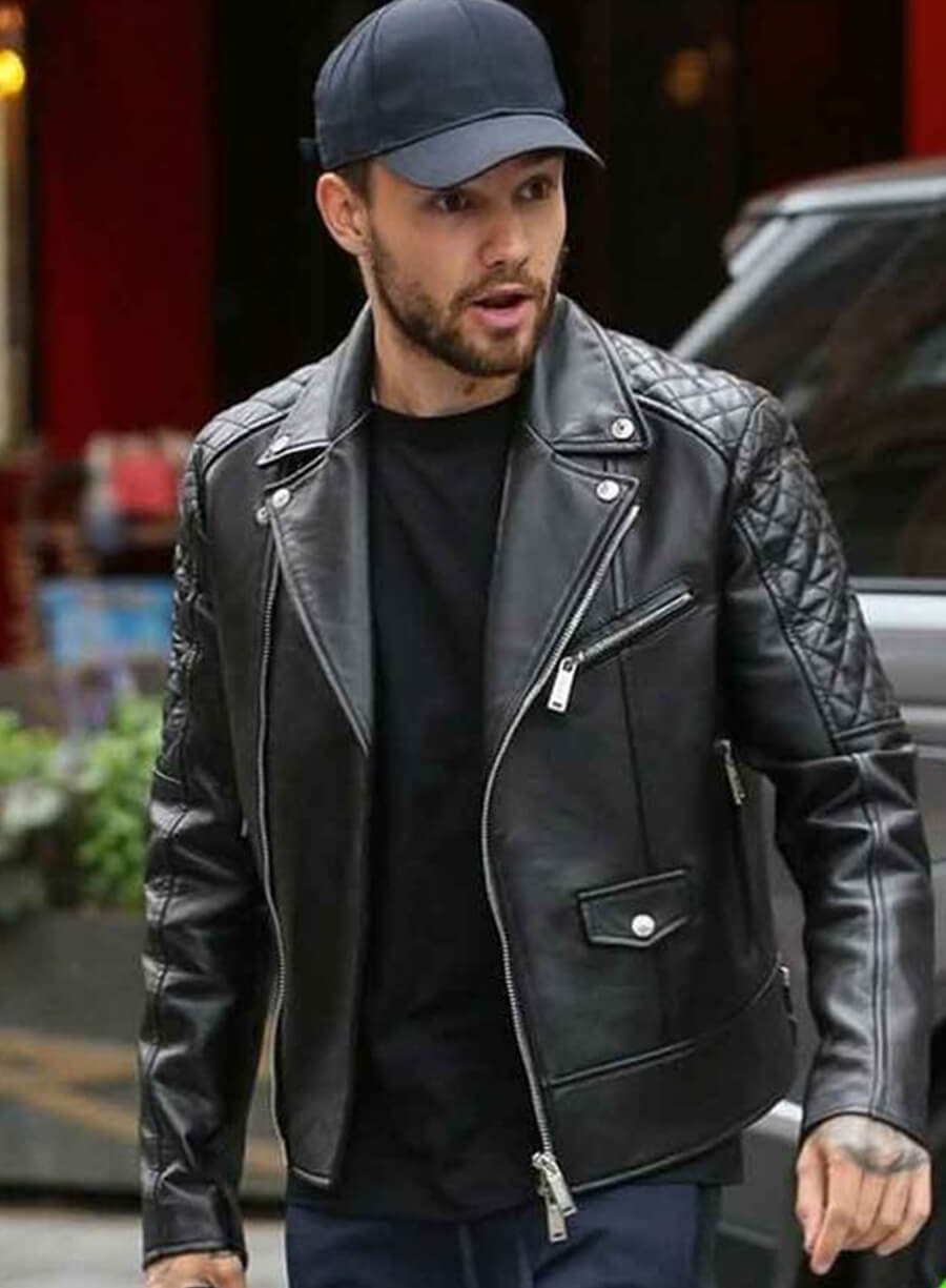 Liam Payne Black Biker Leather Jacket
