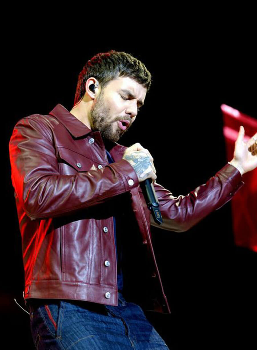 Liam Payne Maroon Leather Jacket