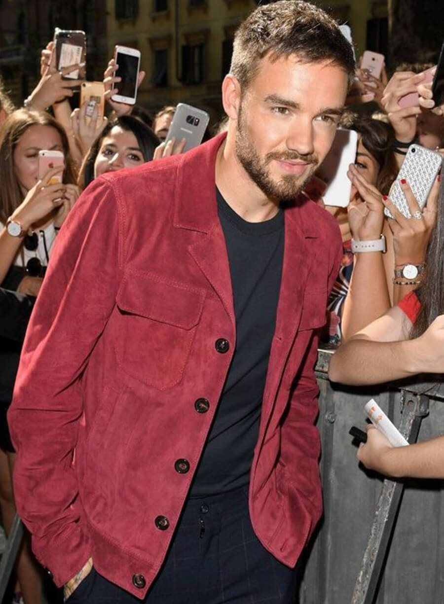 Liam Payne Red Suede Jacket