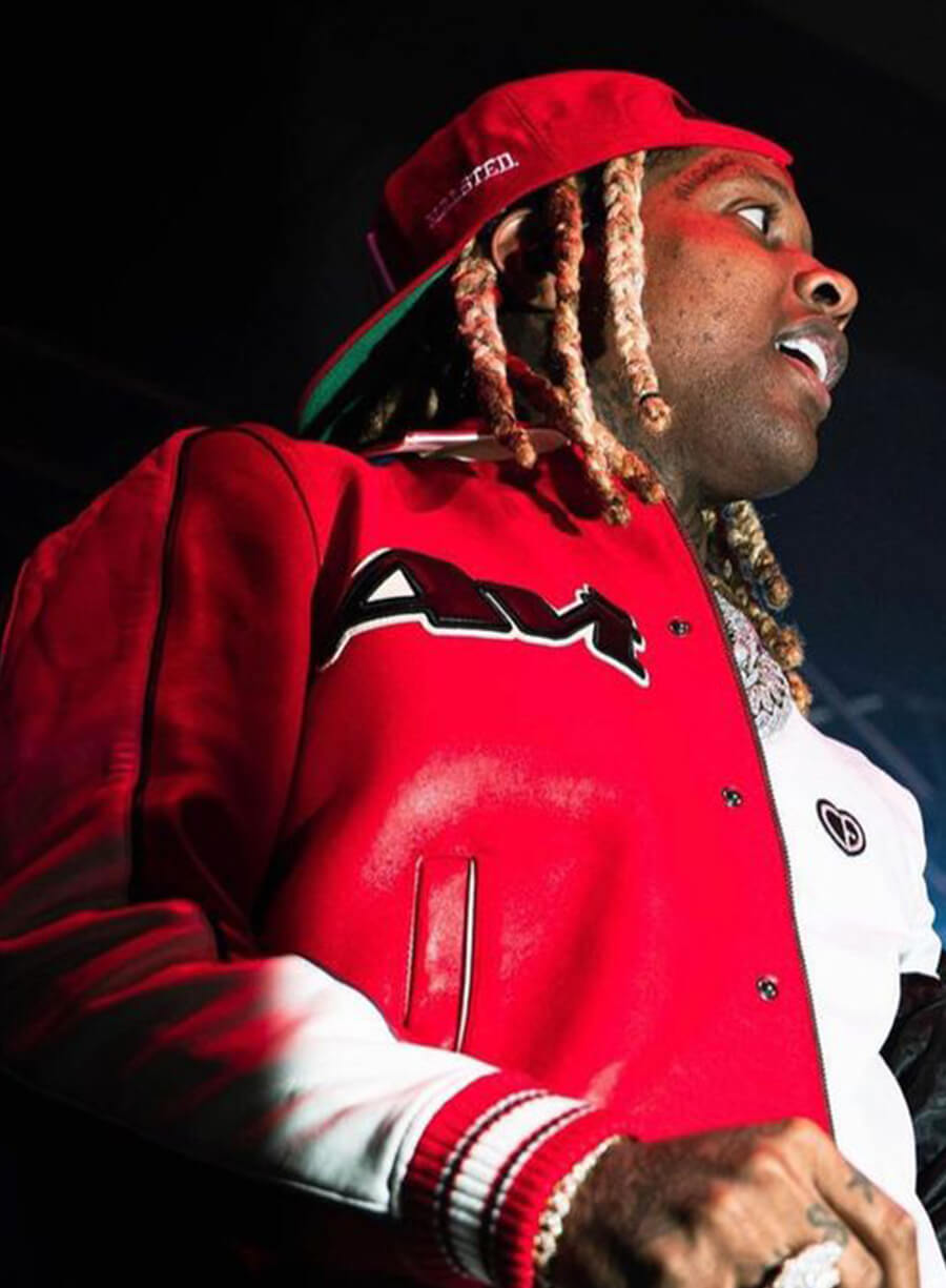 Lil Durk Red Leather Jacket