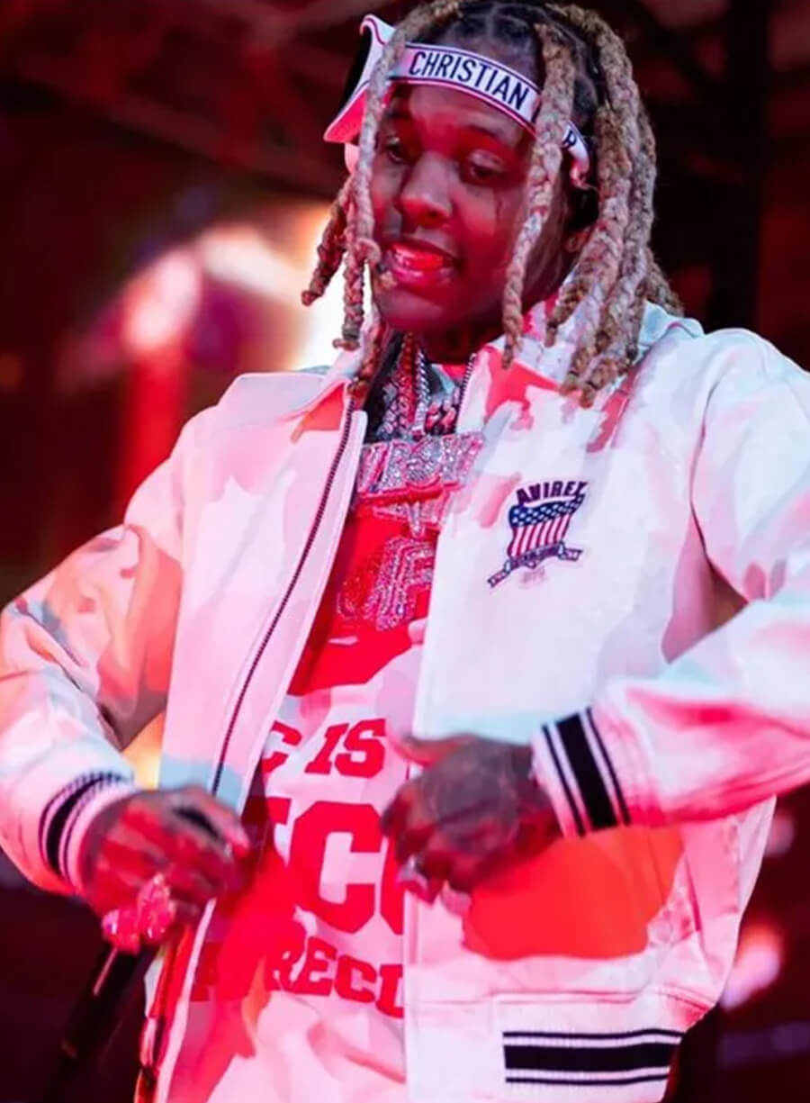Lil Durk White Leather Jacket