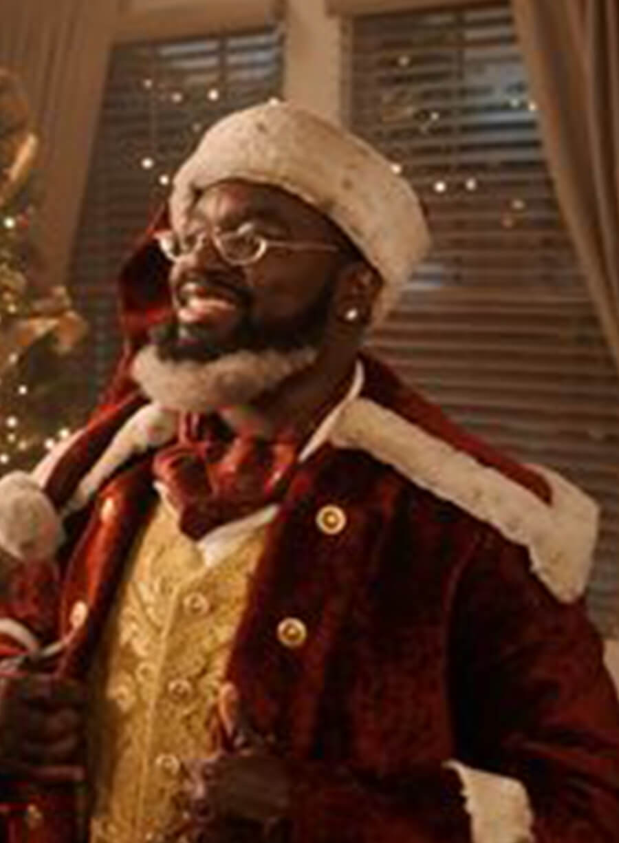 Lil Rel Howery Dashing Through The Snow Red Santa Coat