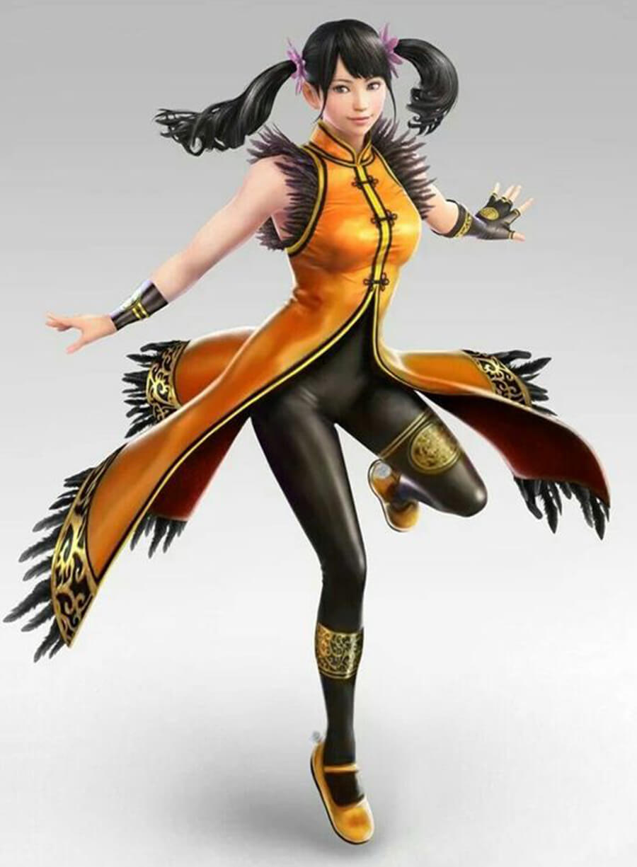 Ling Xiaoyu Tekken 7 Golden Long Coat