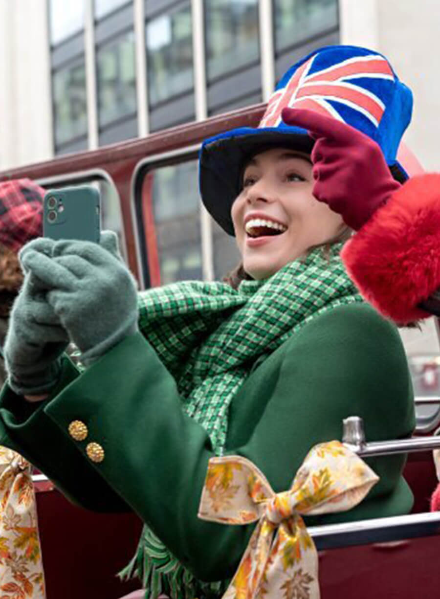 Lizzie Bright Christmas in Notting Hill Green Coat