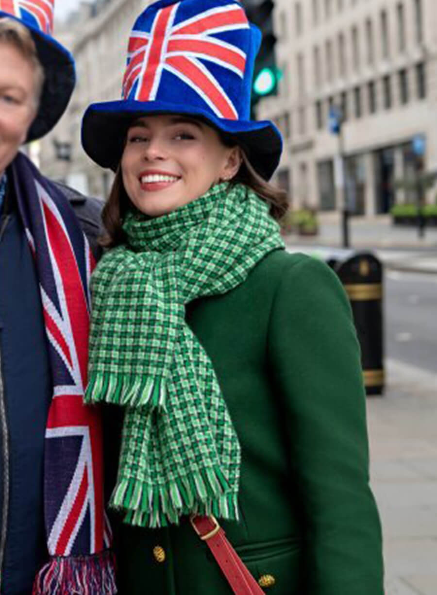 Lizzie Bright Christmas in Notting Hill Green Coat