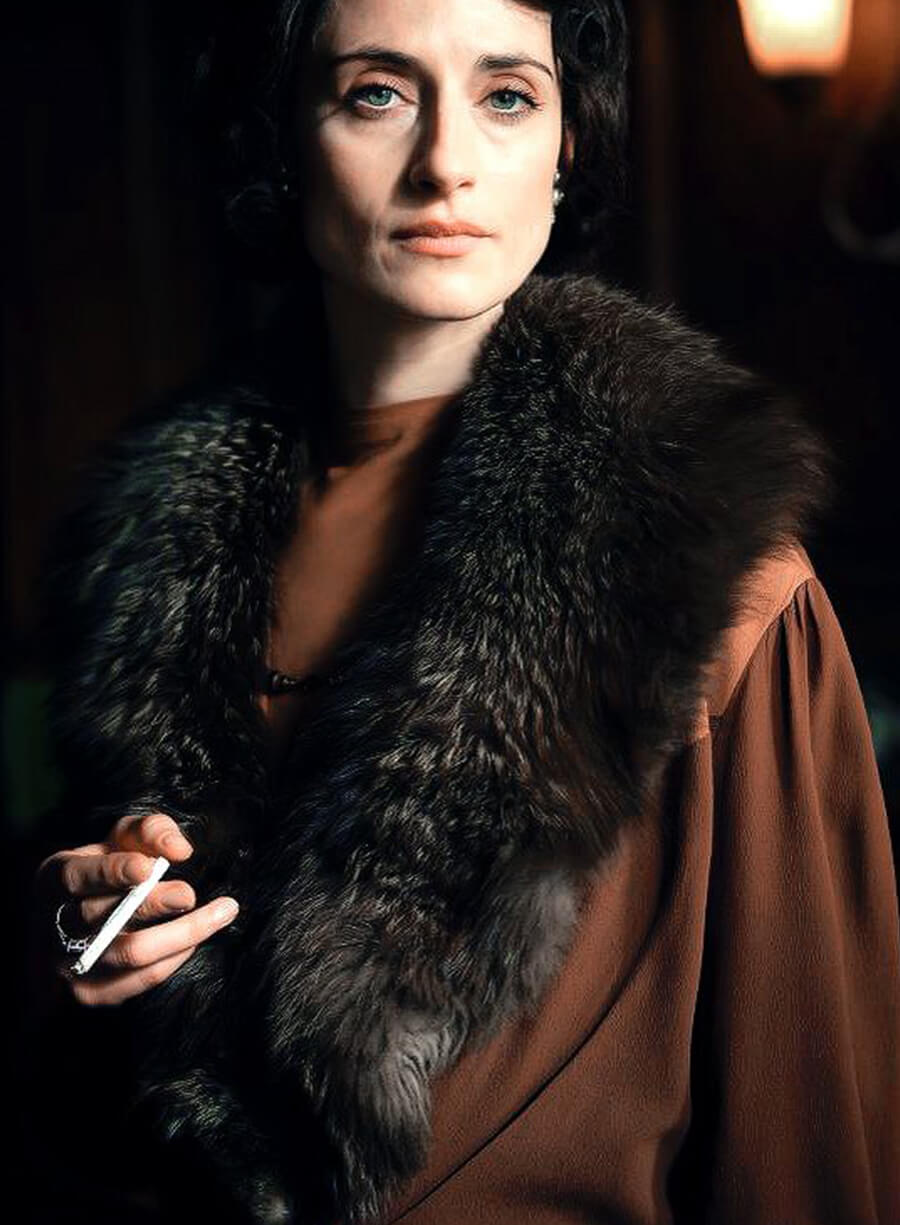 Lizzie Shelby Peaky Blinders Brown Fur Coat