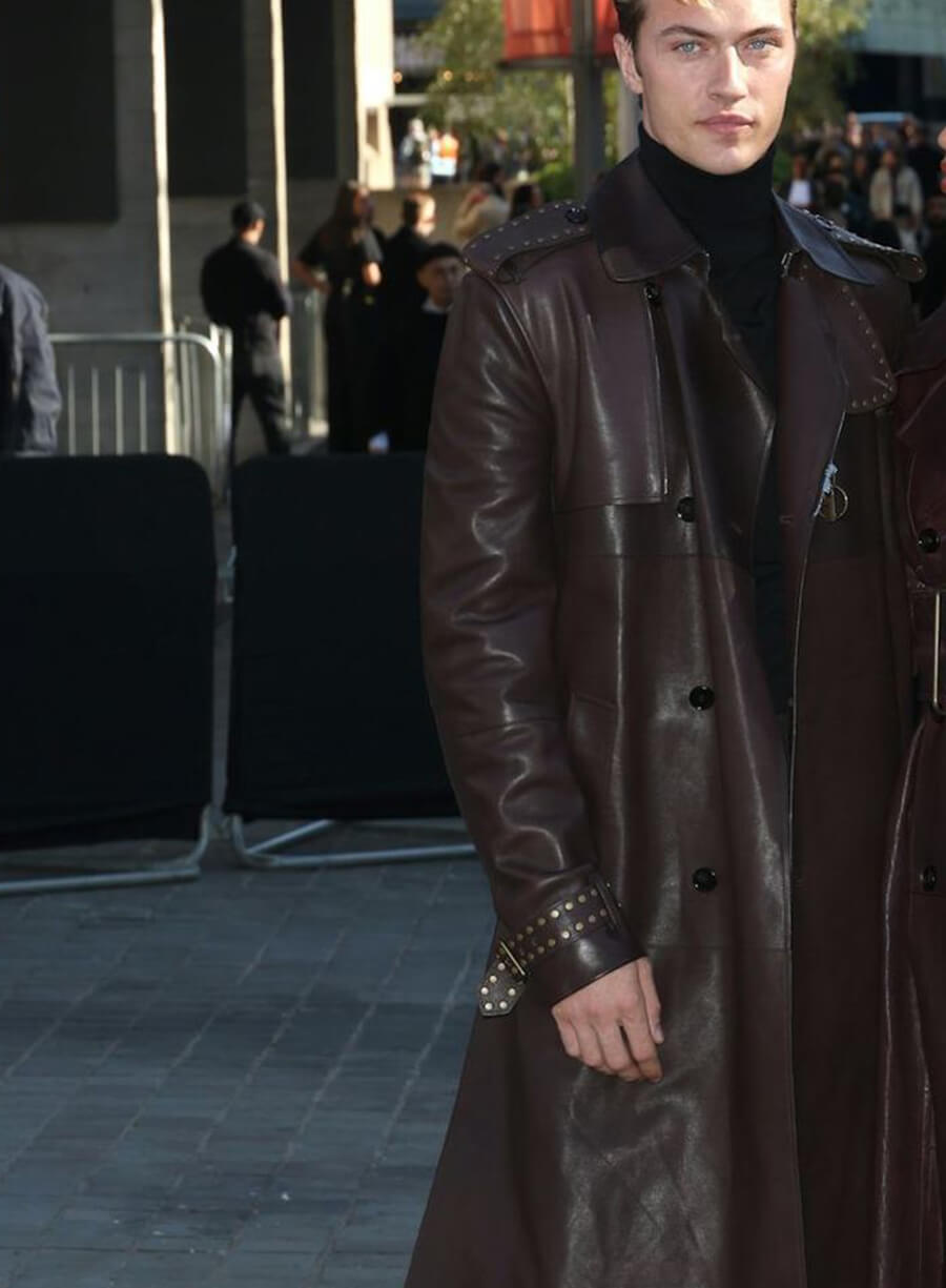 Lucky Blue Smith Brown Leather Coat
