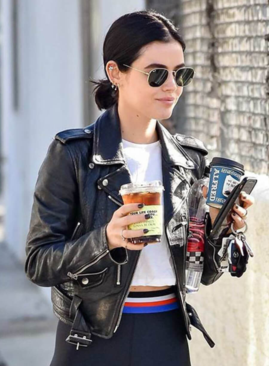 Lucy Hale Black Leather Jacket