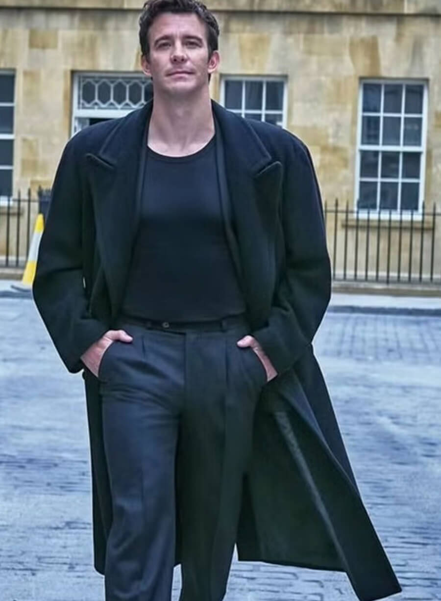 Luke Thompson Bridgerton S04 Black Wool Coat