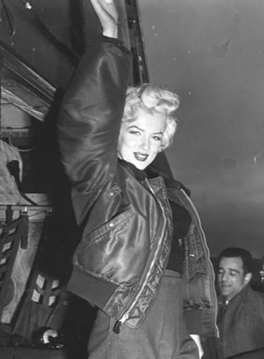 Marilyn Monroe Black Leather Jacket