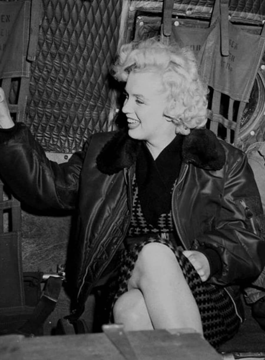 Marilyn Monroe Black Leather Jacket