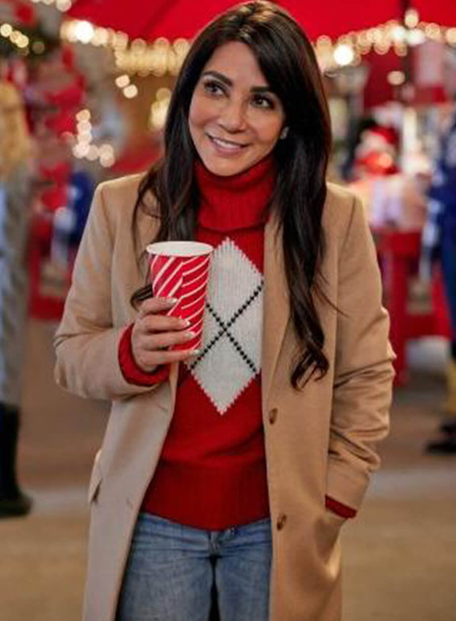 Marisol Nichols We Wish You a Married Christmas Beige Coat