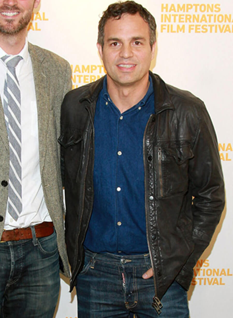 Mark Ruffalo Black Leather Jacket