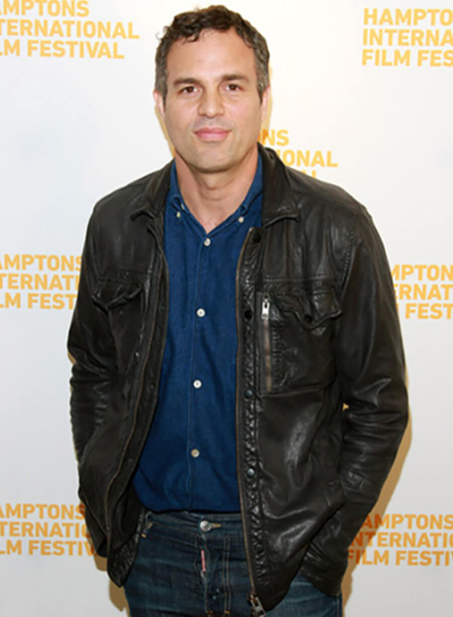 Mark Ruffalo Black Leather Jacket