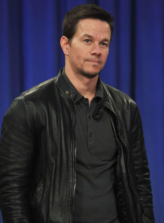 Mark Wahlberg Black Leather Jacket