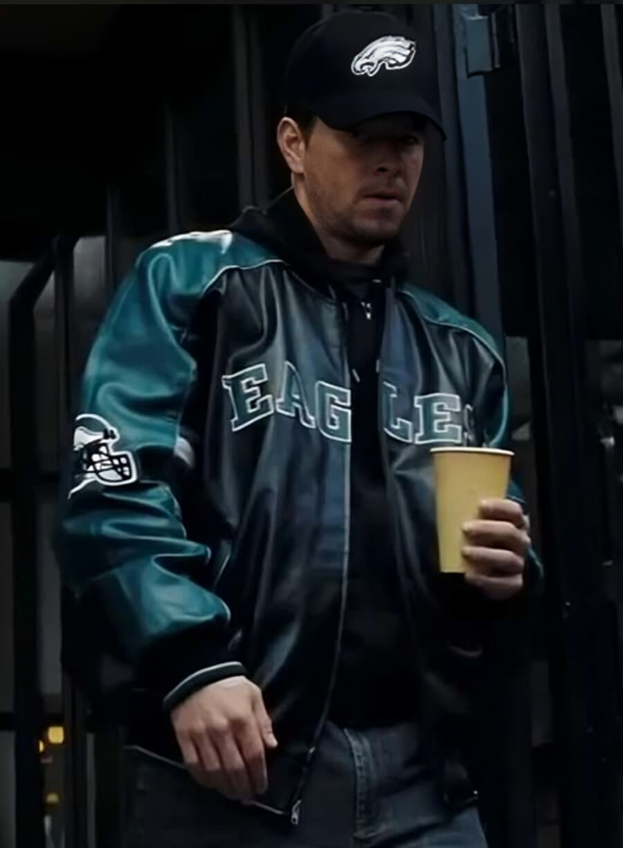 Mark Wahlberg Blue and Black Leather Jacket