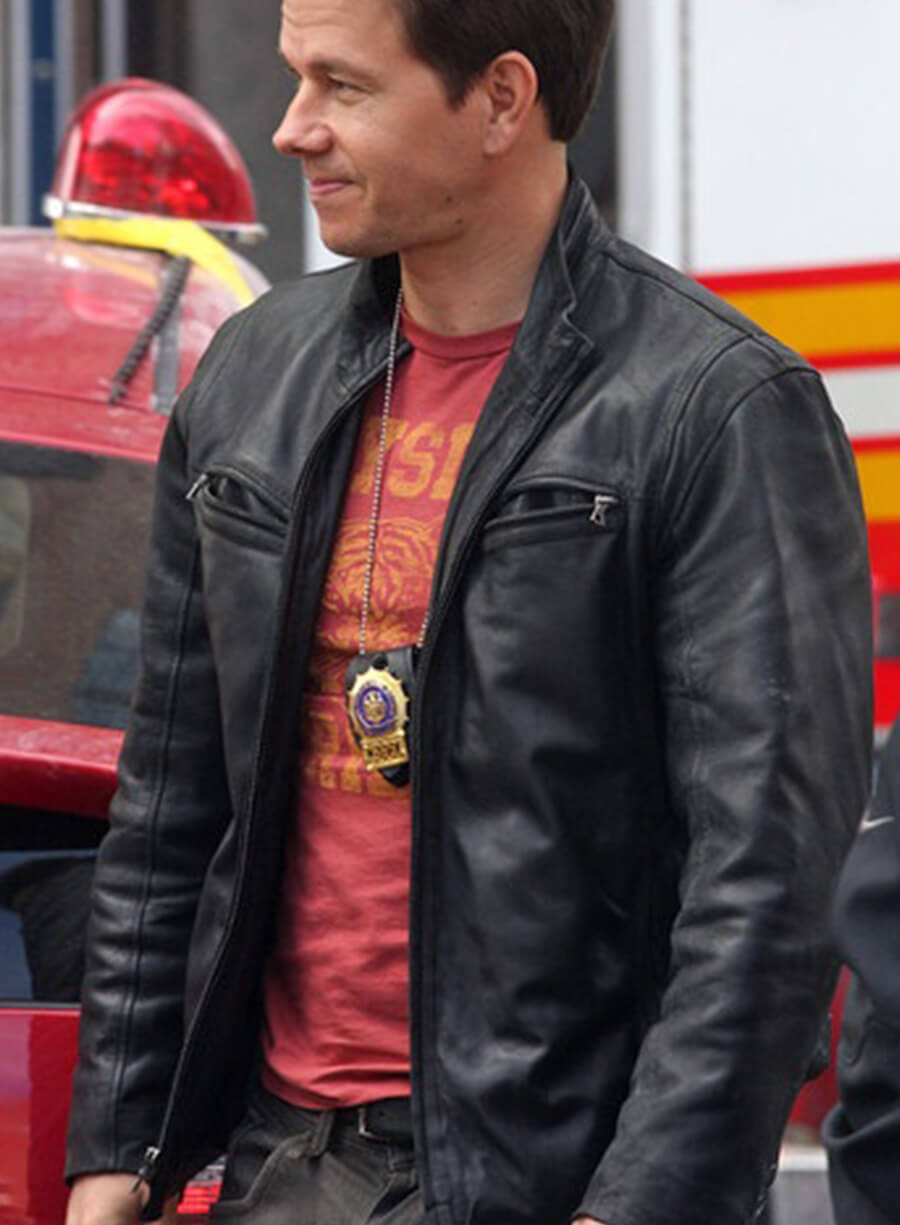 Mark Wahlberg The Other Guys Black Leather Jacket