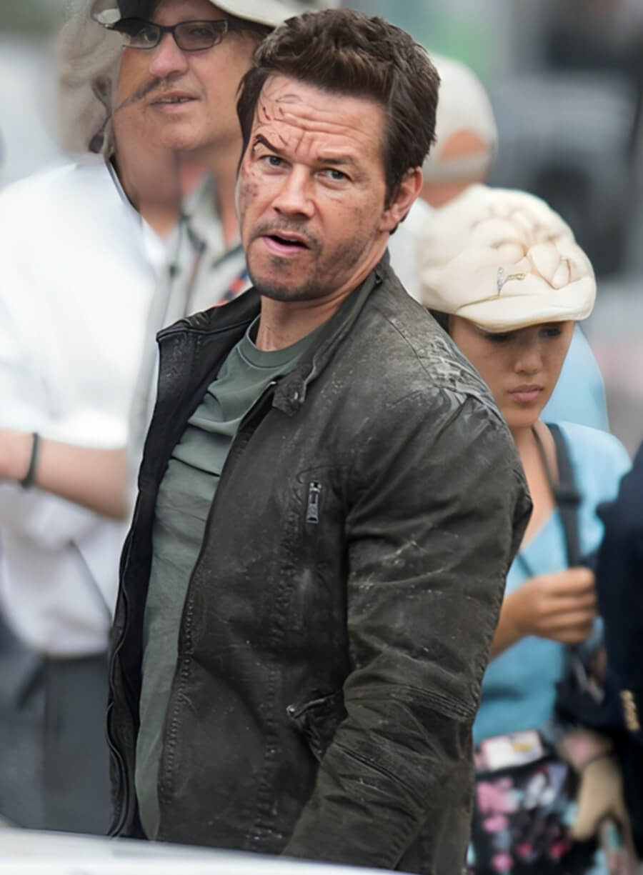 Mark Wahlberg Transformers Black Leather Jacket