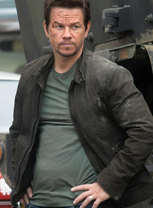 Mark Wahlberg Transformers Black Leather Jacket