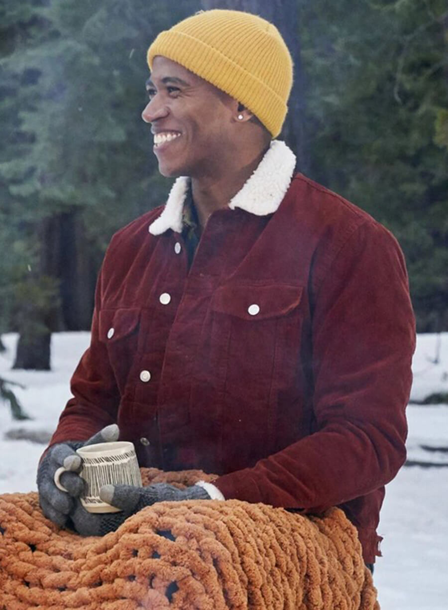 Markelle Smith 12 Dates of Christmas Maroon Suede Jacket