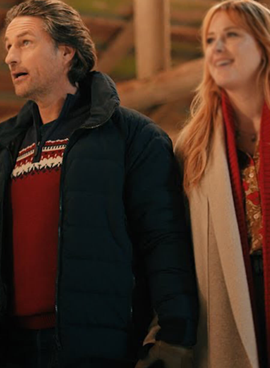 Martin Henderson Virgin River S06 Blue Puffer Jacket