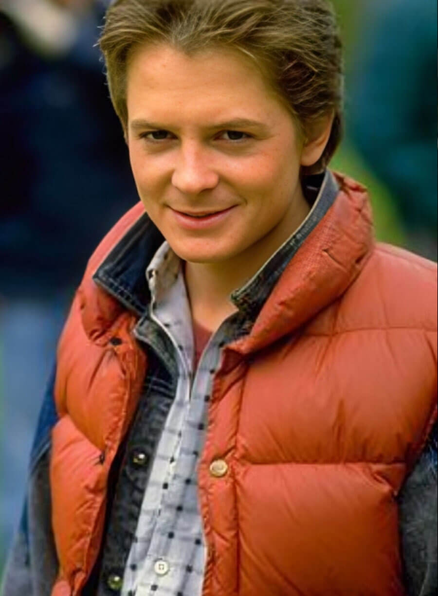 Marty Mcfly Back to the Future Brown Puffer Vest