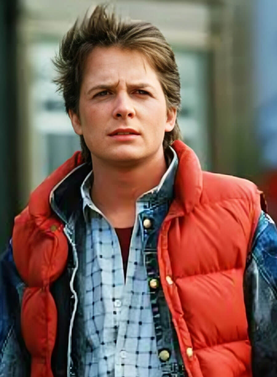 Marty Mcfly Back to the Future Brown Puffer Vest