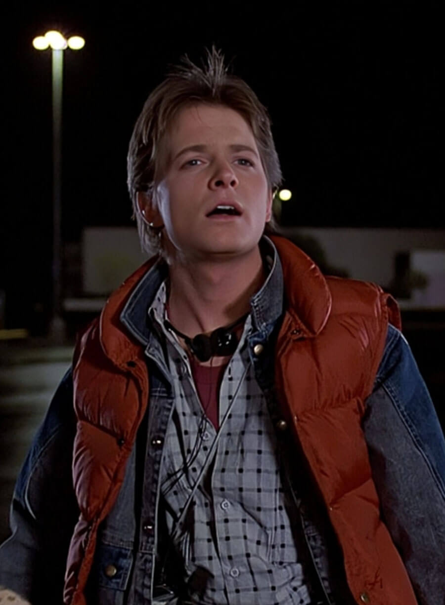 Marty Mcfly Back to the Future Brown Puffer Vest
