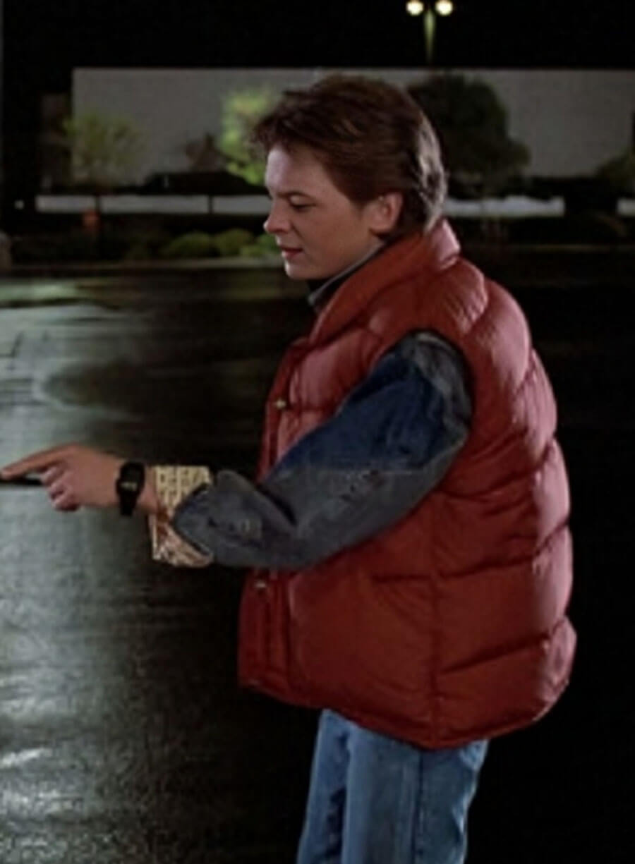 Marty Mcfly Back to the Future Brown Puffer Vest