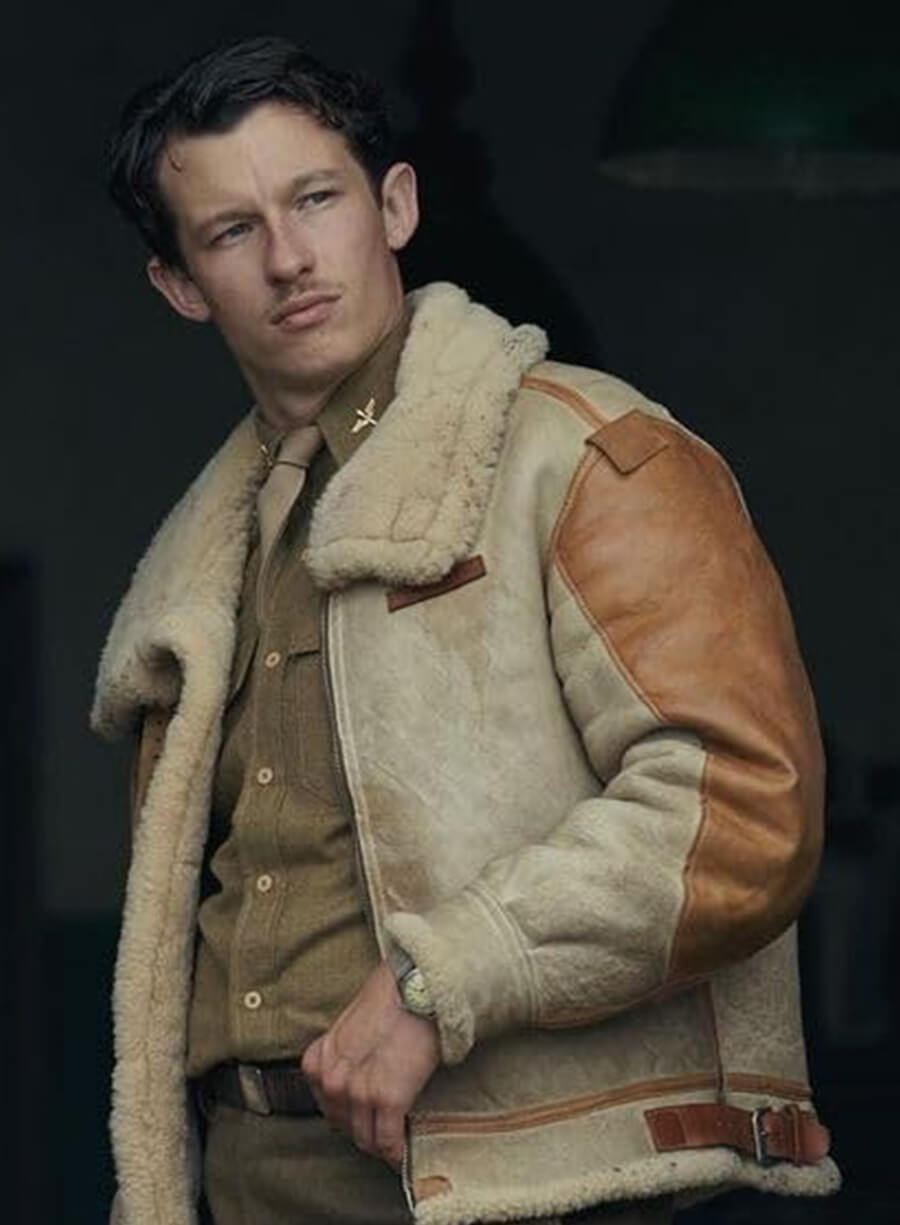 Masters of the Air Callum Turner Bomber Leather Jacket