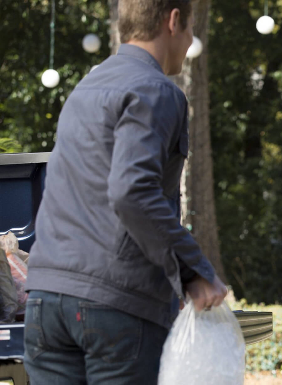 Matt Donovan The Vampire Diaries S05 Grey Jacket