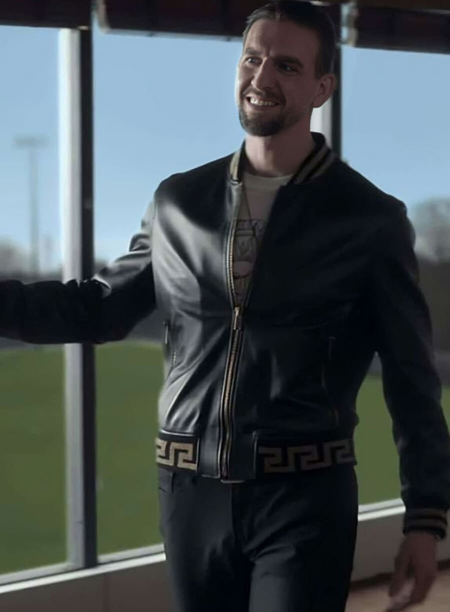 Maximilian Osinski Ted Lasso S03 Bomber Leather Jacket