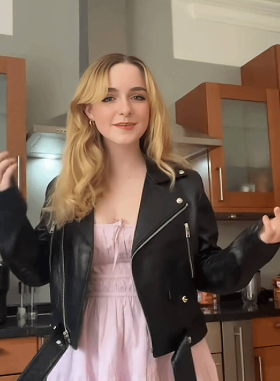 Mckenna Grace Real Black Leather