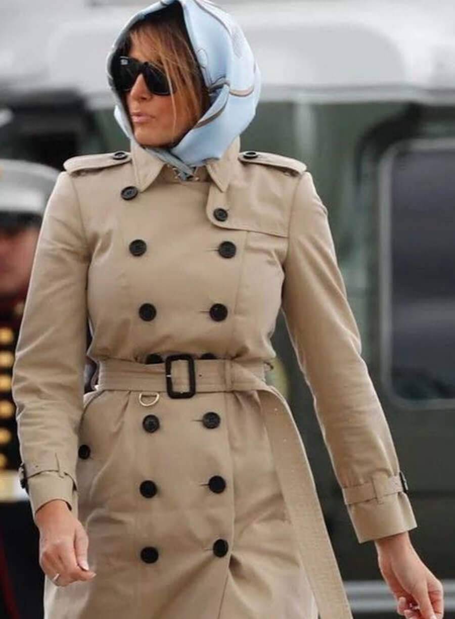Melania Trump Beige Trench Coat