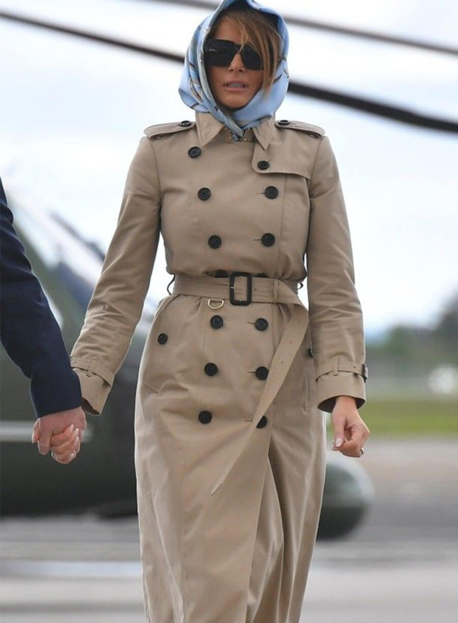Melania Trump Beige Trench Coat