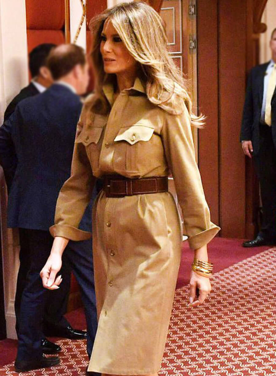 Melania Trump Green Cotton Coat