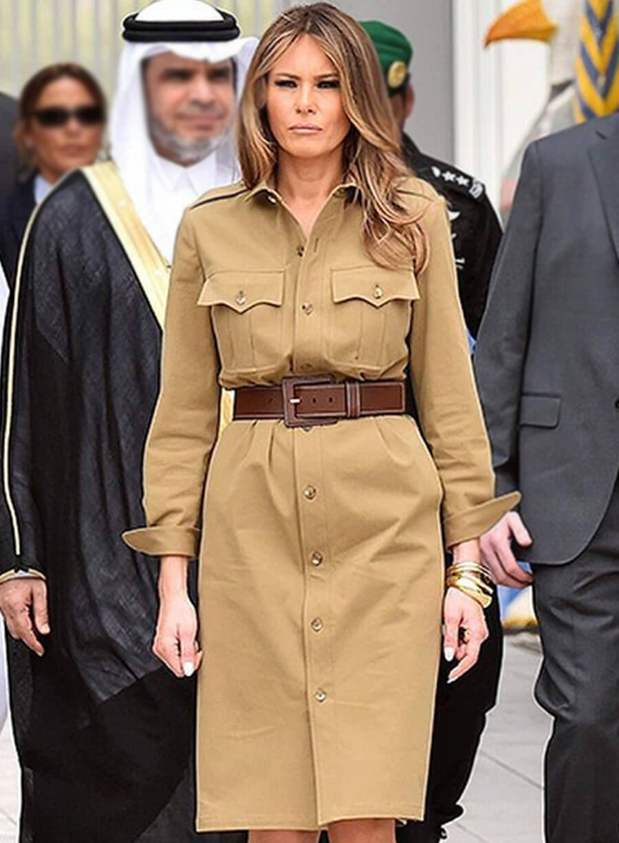 Melania Trump Green Cotton Coat
