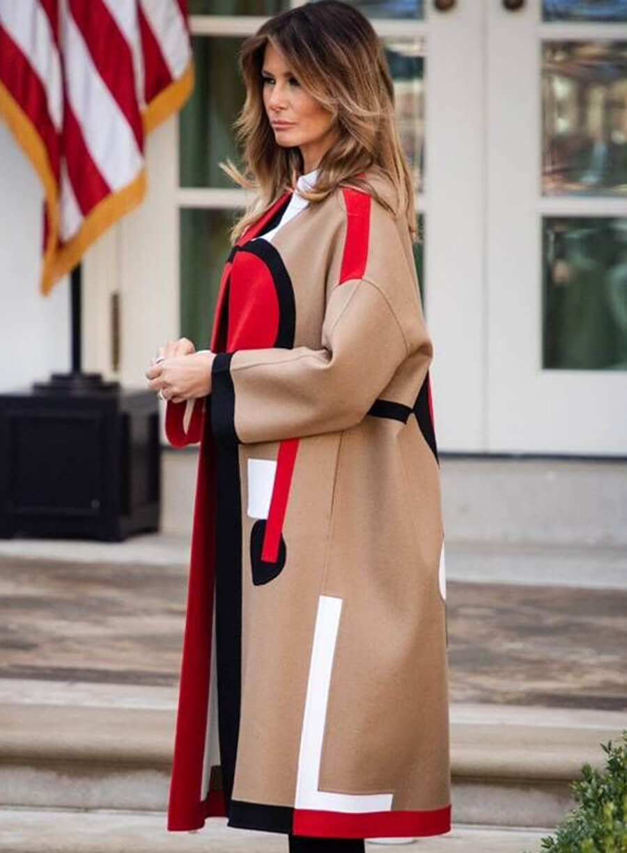 Melania Trump Thanksgiving Ceremony Wool Coat