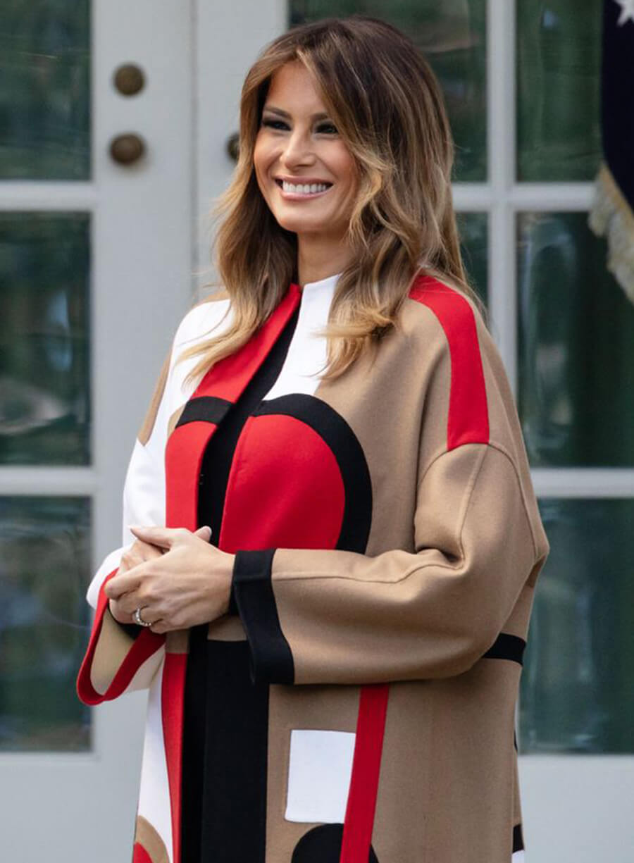 Melania Trump Thanksgiving Ceremony Wool Coat
