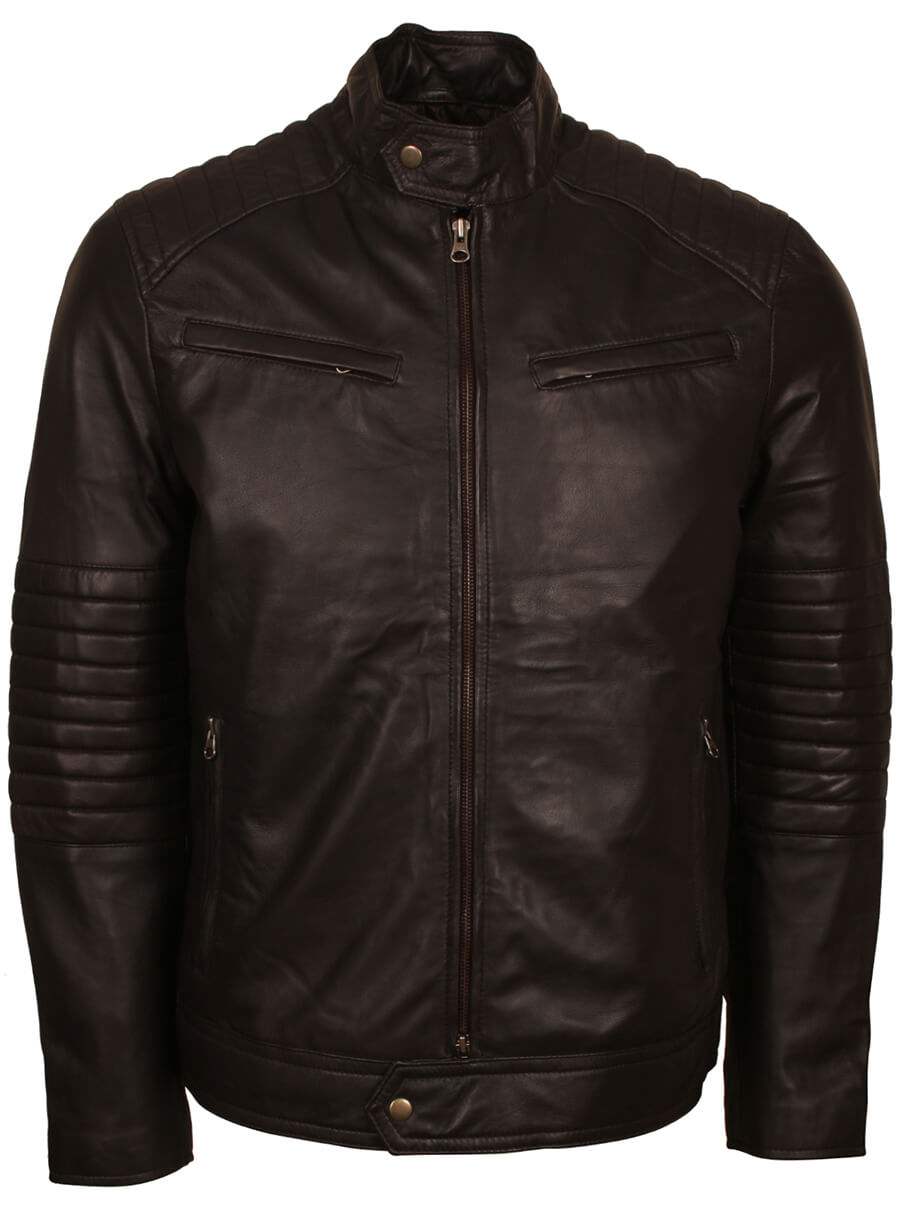 Men's Quilted Sleeves Biker Jacket