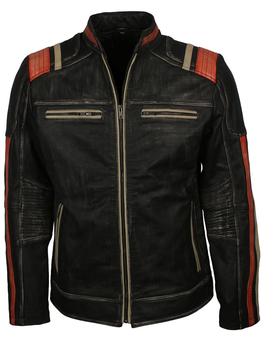 Men's Retro Distressed Leather Jacket