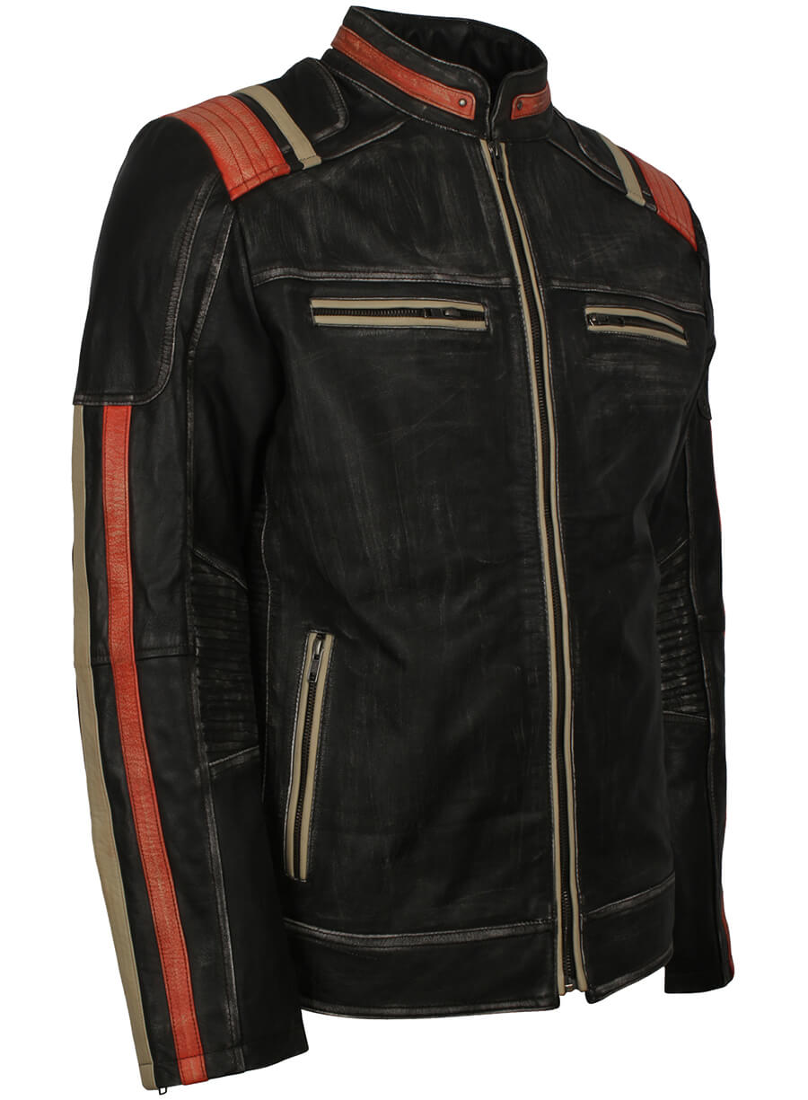 Men's Retro Distressed Leather Jacket
