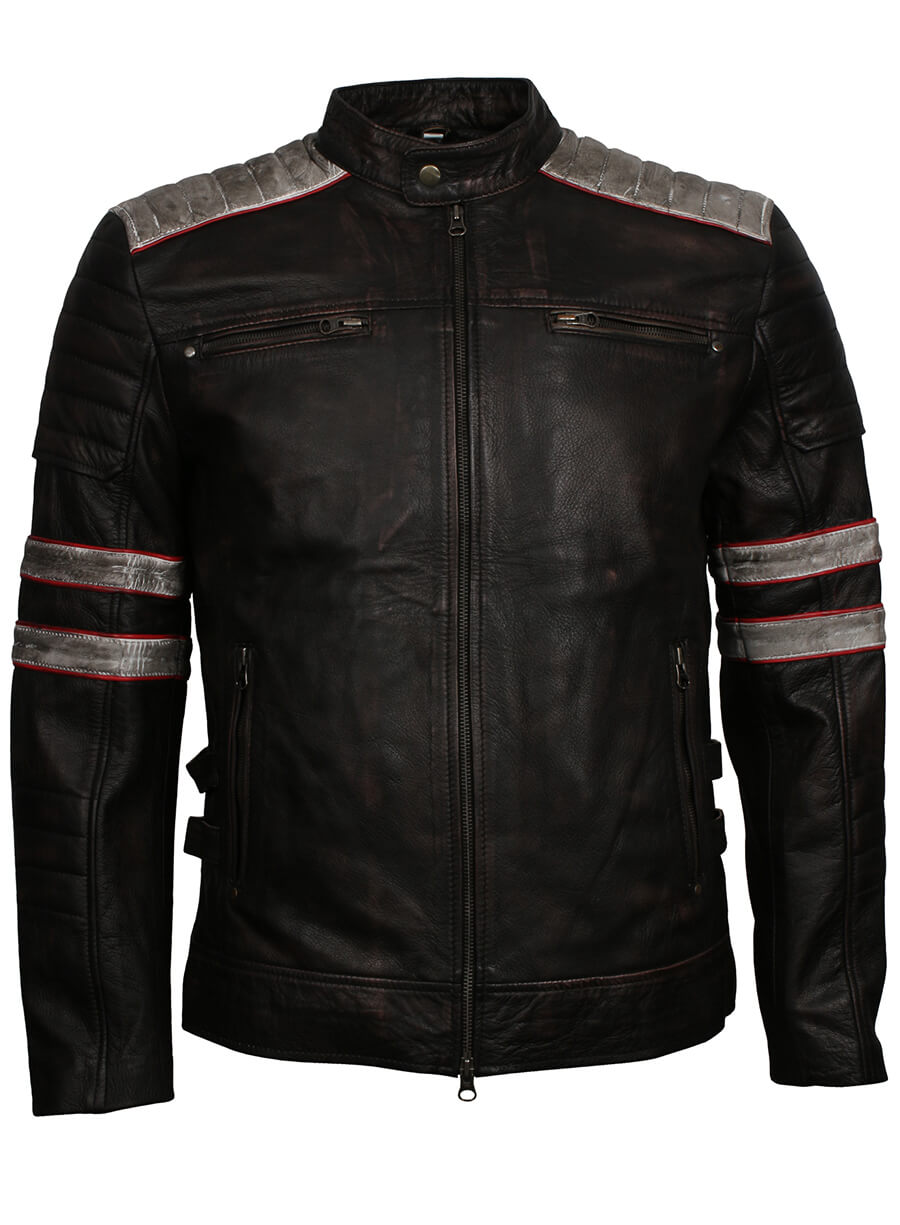 Men's Retro Vintage Biker Leather Jacket